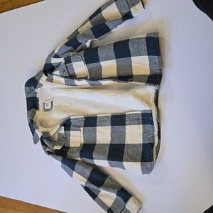 GAP KIDS SHERPA LINED PLAID SHIRT